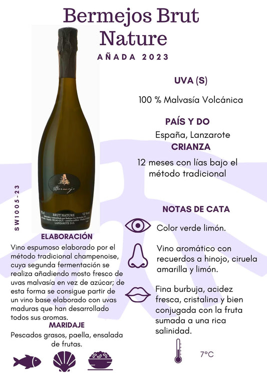 SW1005-23 Bermejos Espumoso Malvasía Brut Nature 2023