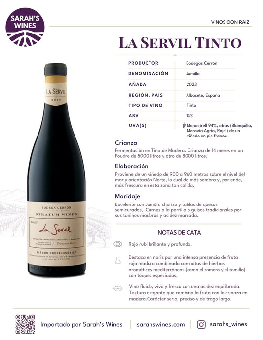 SW2003-23 Bodegas Cerrón La Servil Tinto 2023