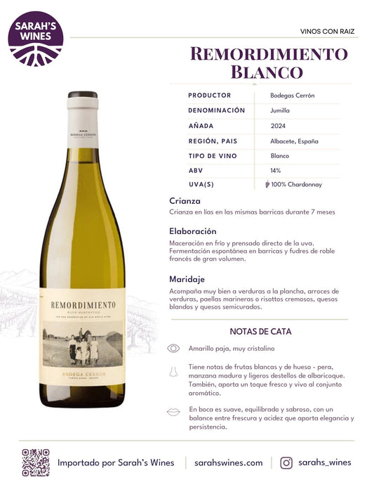 SW2001-24 Bodegas Cerrón Remordimiento Blanco 2024