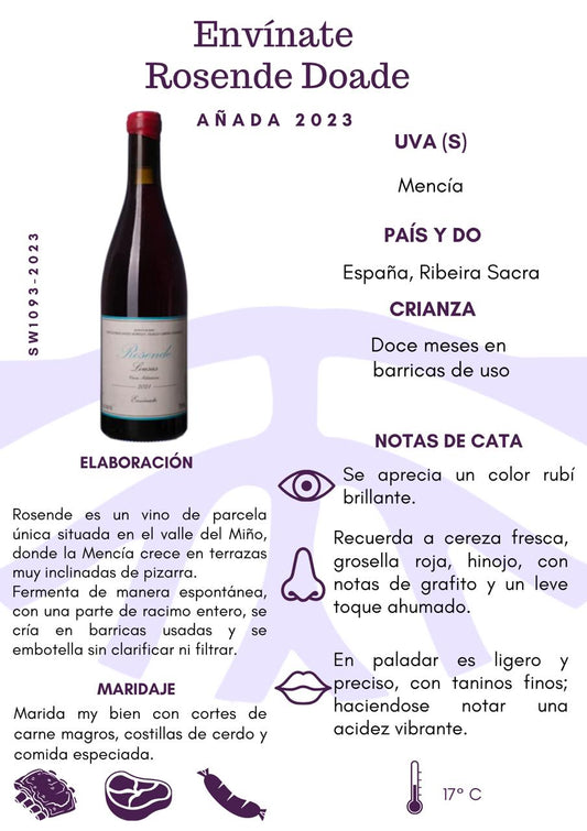 SW1093-23 ENVINATE ROSENDE DOADE 2023 6/750 ML