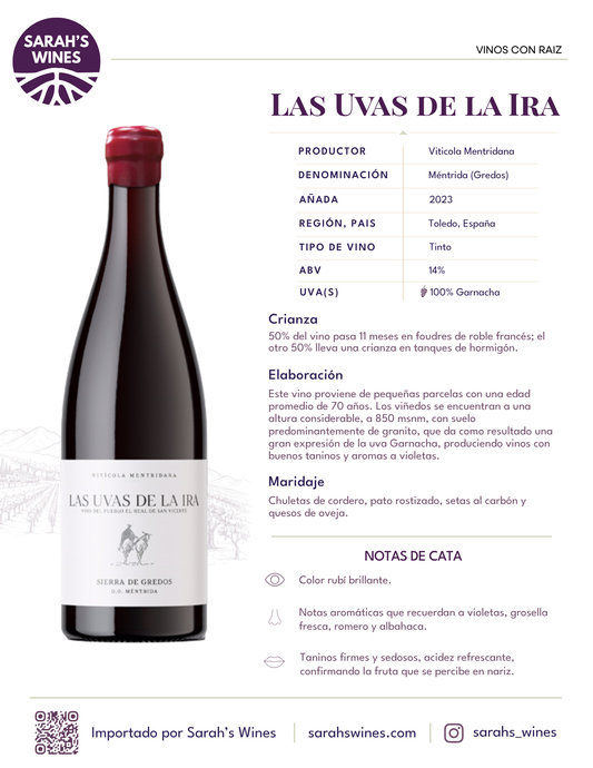 SW1061-23 Viticola Mentridana Las Uvas de Ira 12/750ml