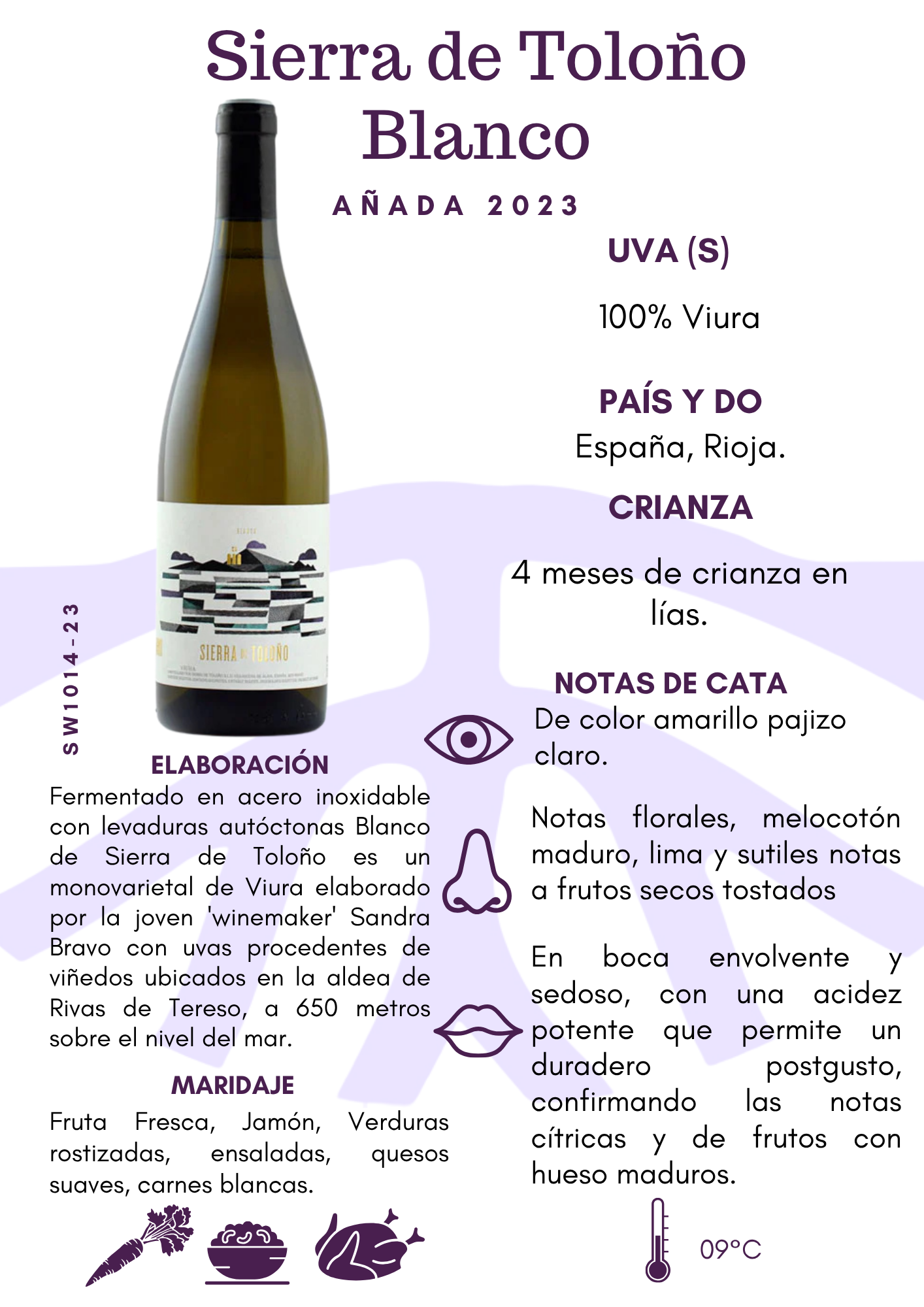 SW1014-23 Sierra de Toloño Rioja Blanco 2023
