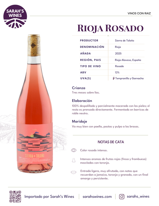 SW10141-25 Sierra de Toloño Rioja Rosado 2025 (12/750mL)