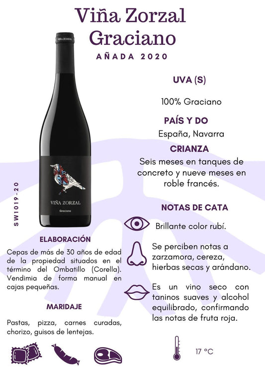 SW1019-20 Viña Zorzal Graciano 2020