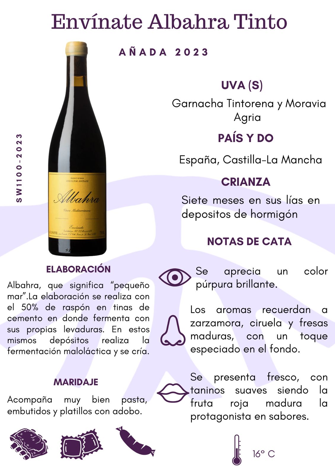 SW1100-23 ENVINATE ALBAHRA TINTO 12/750 ML