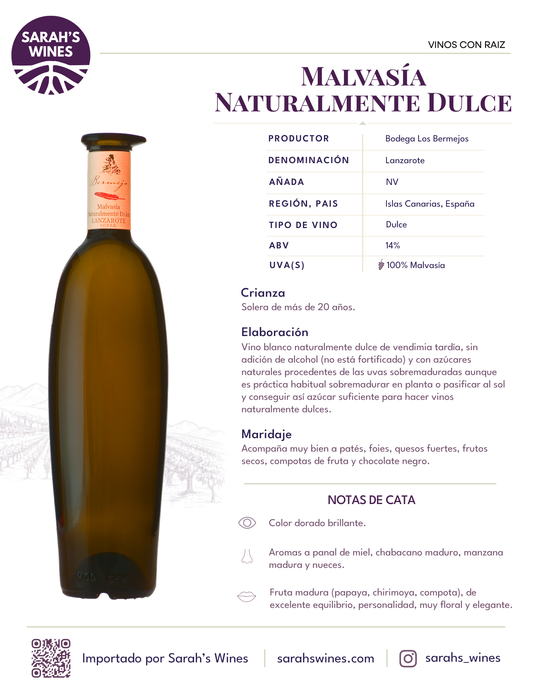 SW1004-NV Bermejos Malvasía Naturalmente Dulce NV