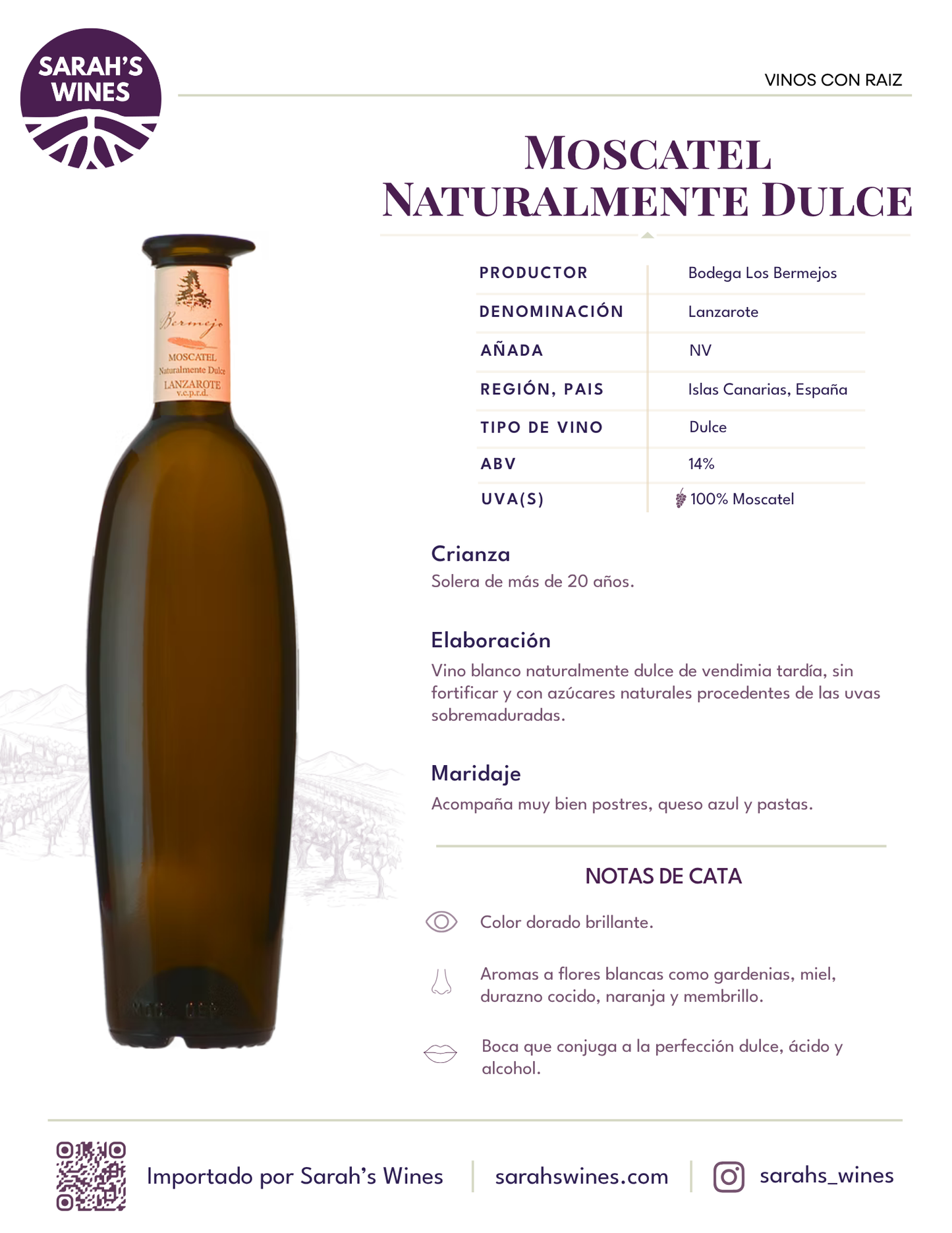 SW0999-NV Bermejos Moscatel NV