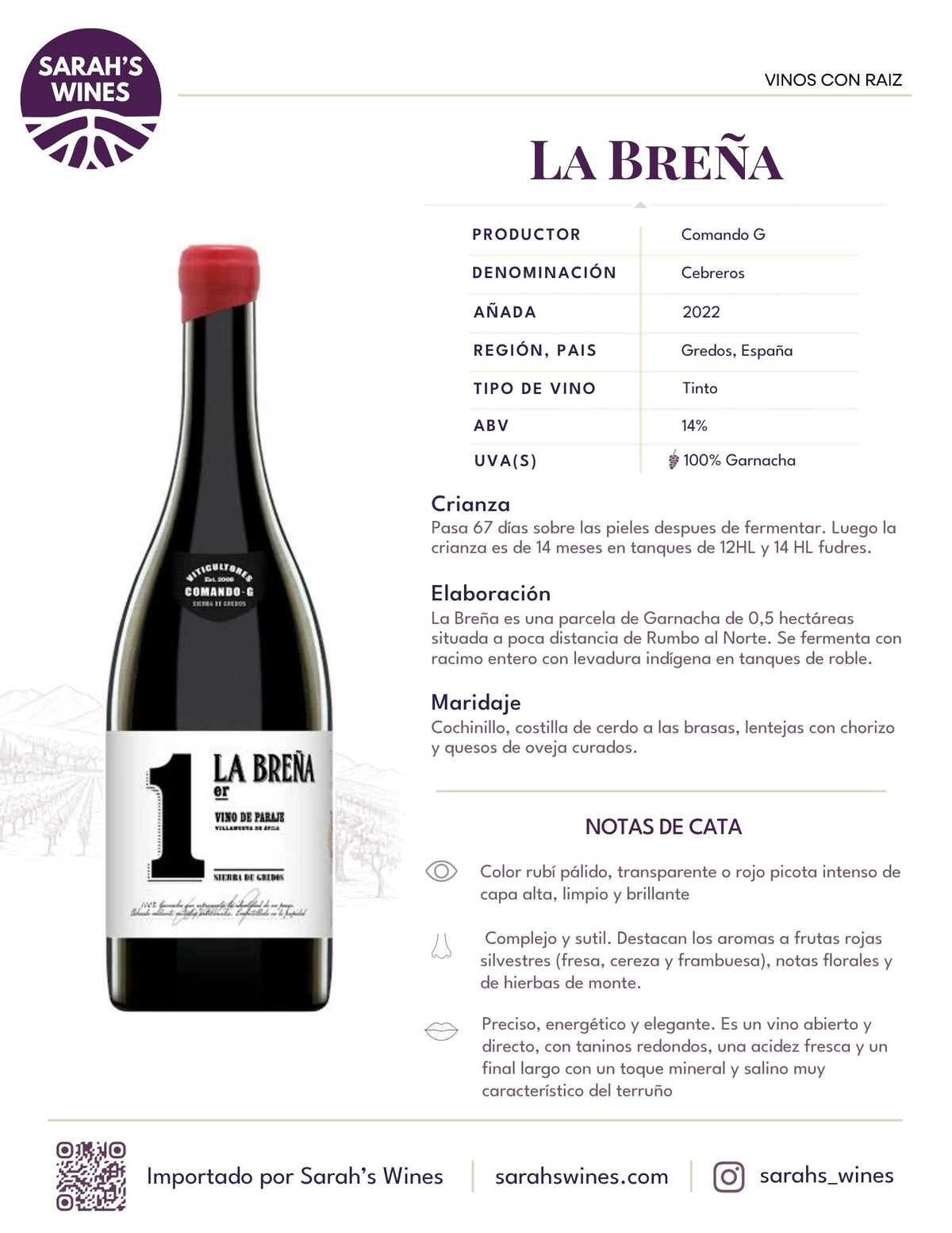SW2011-23 Comando G 1er Cru La Breña 2023