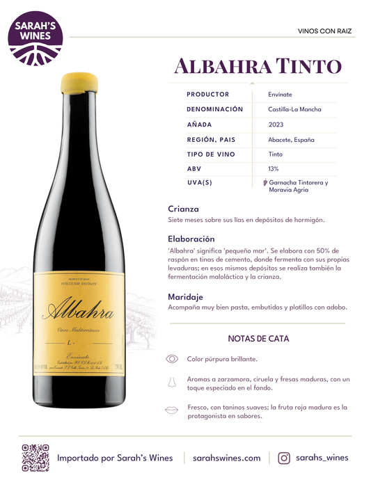 SW1100-23 ENVINATE ALBAHRA TINTO 12/750 ML