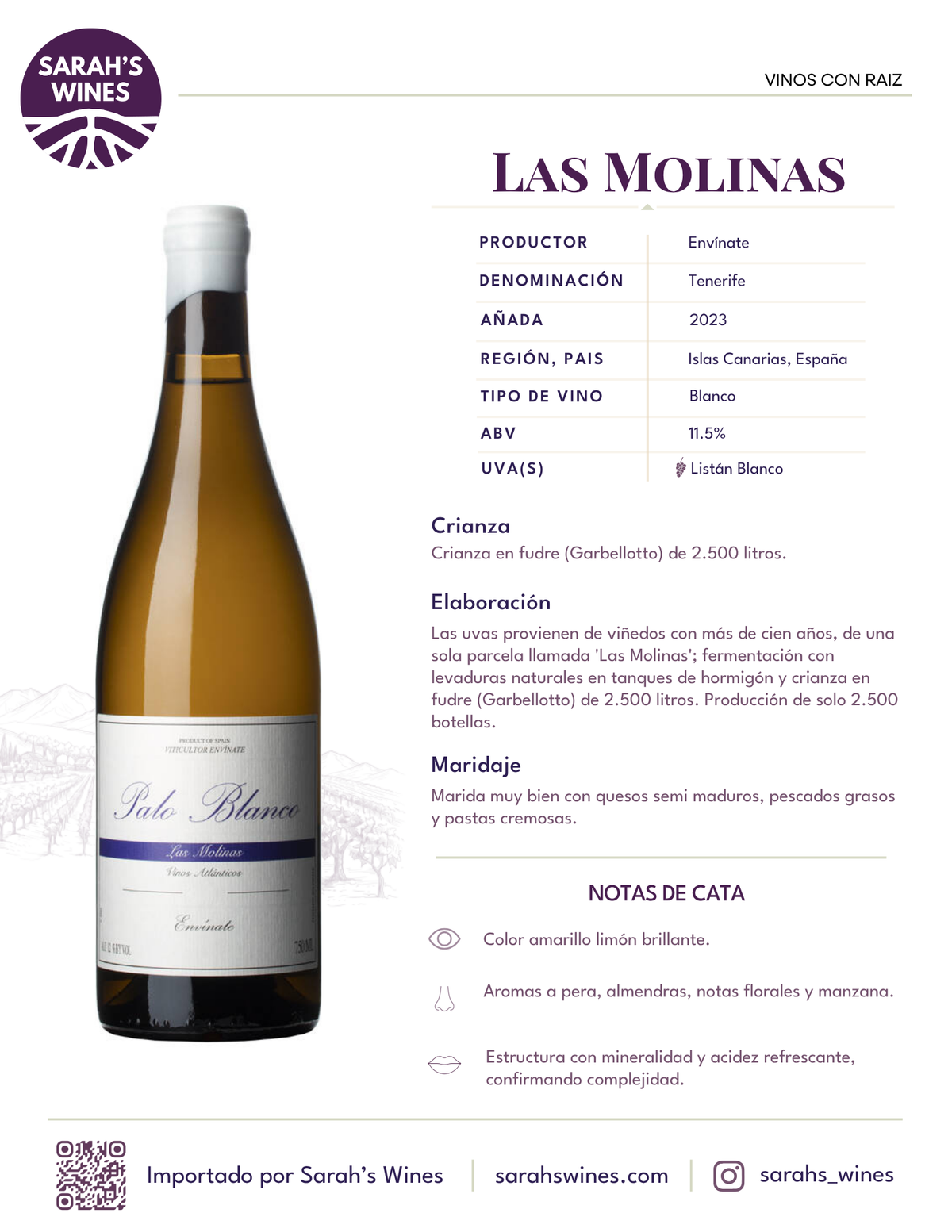 SW1071-23 ENVINATE LAS MOLINAS 2023 6/750 ML