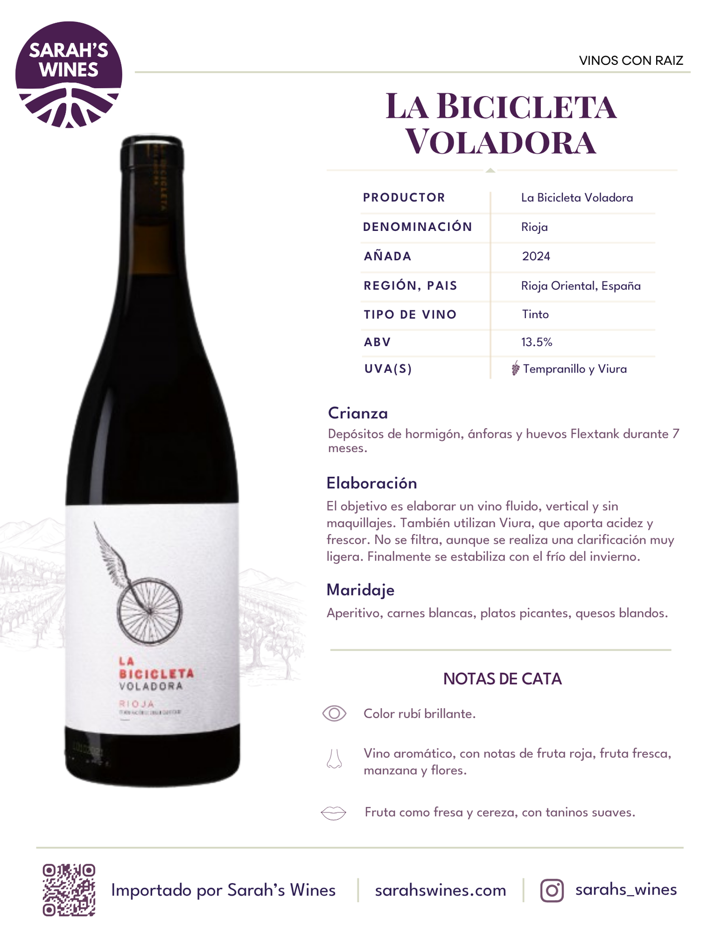 SW1024-24 La Bicicleta Voladora Tinto 2024