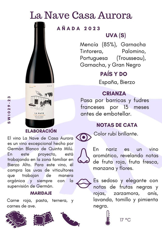 SW1029-23 Casa Aurora La Nave 2023 12/750mL