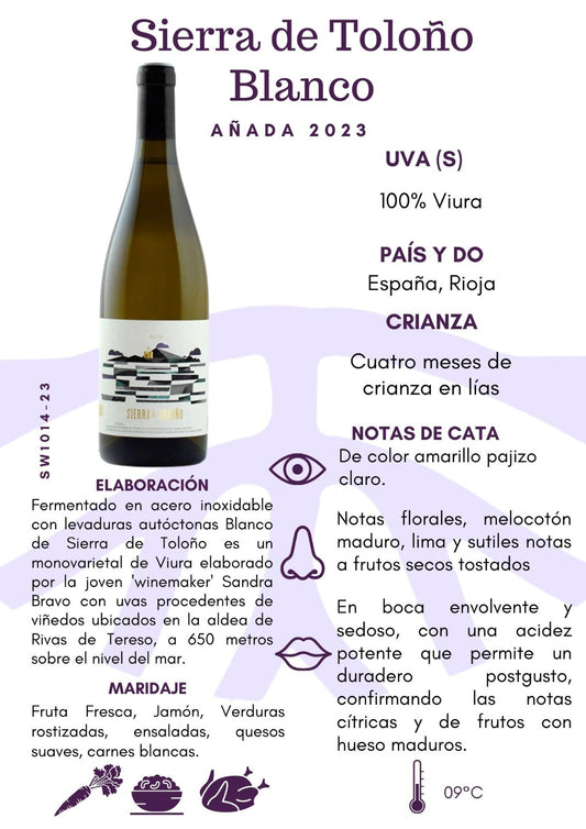 SW1014-24 Sierra de Toloño Rioja Blanco 2024 (12/750mL)