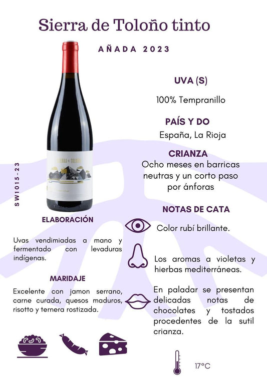 SW1015-23 Sierra de Toloño Rioja Tinto 2023 (12/750mL)