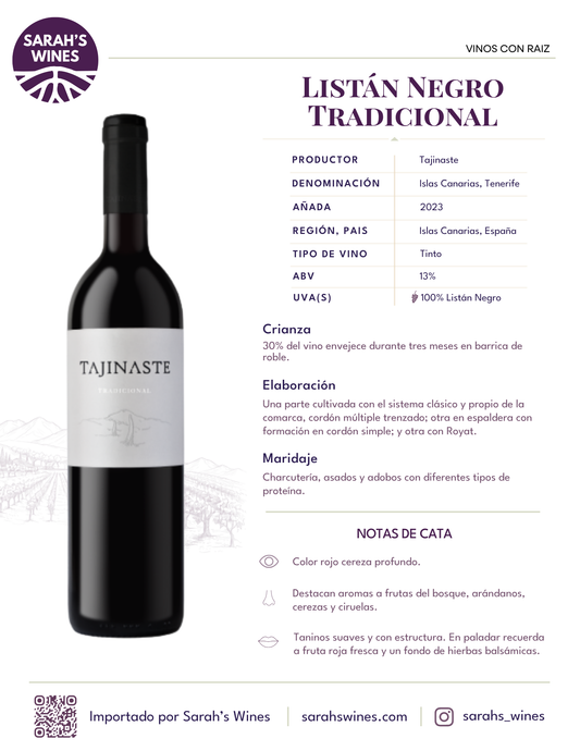 SW1044-23 Tajinaste Listan Negro Tradicional 2023 12/750mL