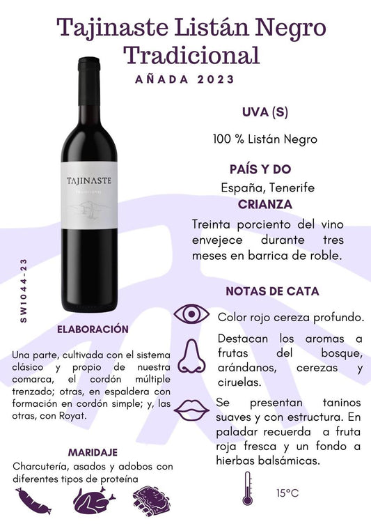 SW1044-23 Tajinaste Listan Negro Tradicional 2023 12/750mL