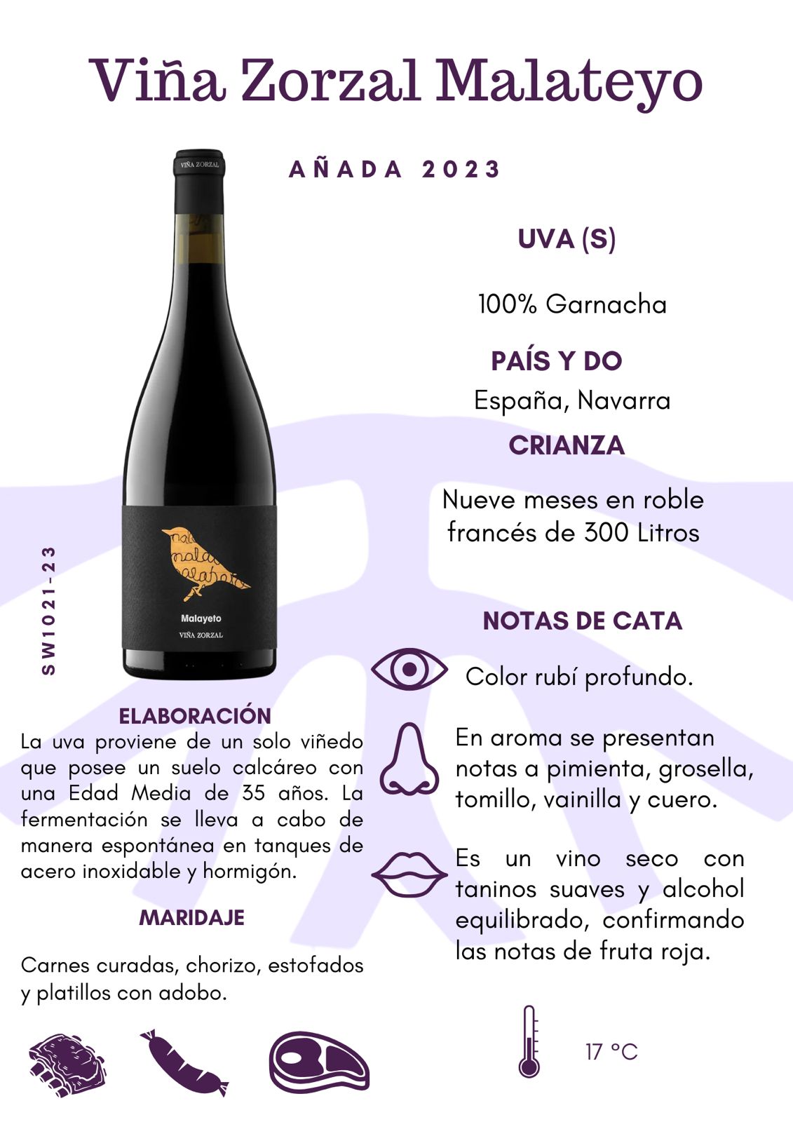 SW1021-21 Zorzal Malayeto Vineyard 2021